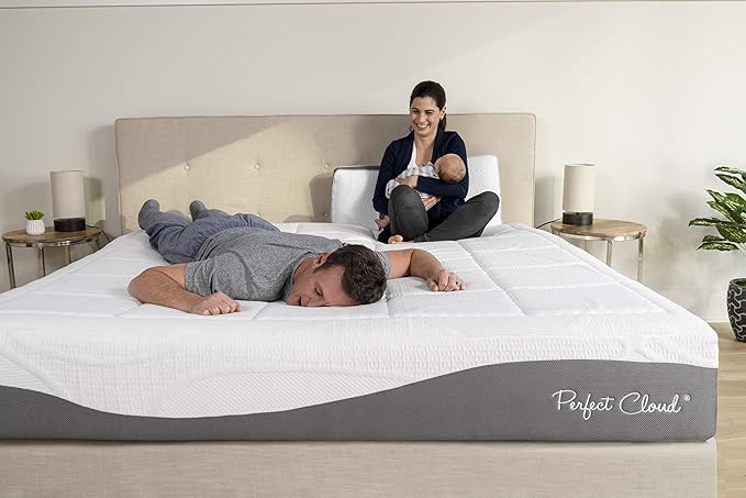 Perfect Cloud Made in The USA Elegance Plush Gel-Infused 12 inch Memory Foam Mattress - Pressure Relieving - Bed-in-a-Box (Full)