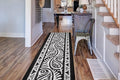 Custom Length Cut to Size Tribal Ethnic Southwestern Inspired Hallway Runner Rug, Non Slip Rubber Backed, 31 inch Wide X Customized Length, Mayan Black, 31 inch X 12 feet