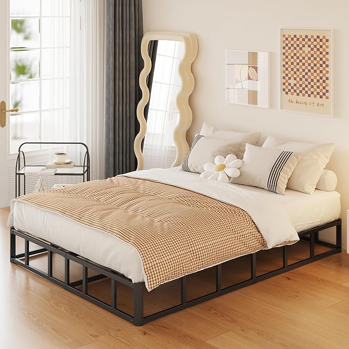 10 Inch High Profile King Box Spring Heavy Duty Metal King Size Box Spring with Fabric Cover, Sturdy Mattress Foundation, Easy Assembly, Noise Free, Black
