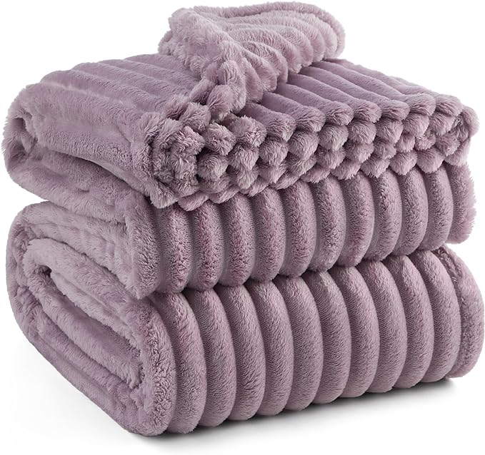 Bedsure GentleSoft Light Purple Fleece Blanket for Couch - Cozy Soft Blankets for Women, Cute Small Throws for Girls, 108x90 Inches