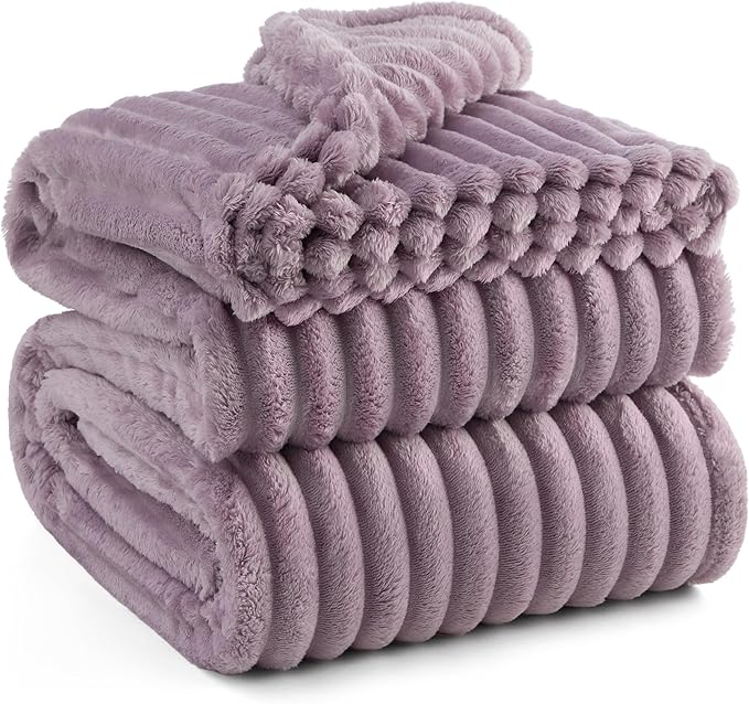 Bedsure GentleSoft Light Purple Fleece Blanket for Couch - Cozy Soft Blankets for Women, Cute Small Throws for Girls, 90x90 Inches