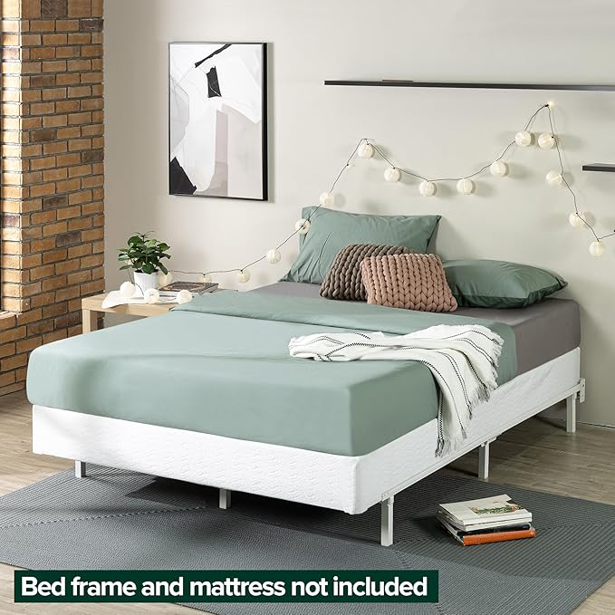 ZINUS 7 Inch Queen Metal Smart Box Spring with Quick Assembly, Mattress Foundation, Strong Metal Frame, Easy Assembly