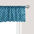 Ambesonne Fish Scale Window Valance, Nautical Design Realistic Graphic Water Drops on Half Circles Print, Curtain Valance for Kitchen Bedroom Decor with Rod Pocket, 54" X 12", Blue and Turquoise