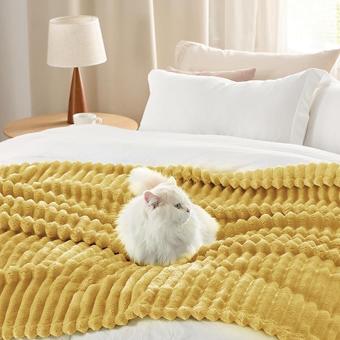 Bedsure GentleSoft Honey Fleece Blanket for Couch - Cozy Soft Blankets for Women, Cute Small Throws for Girls, 108x90 Inches