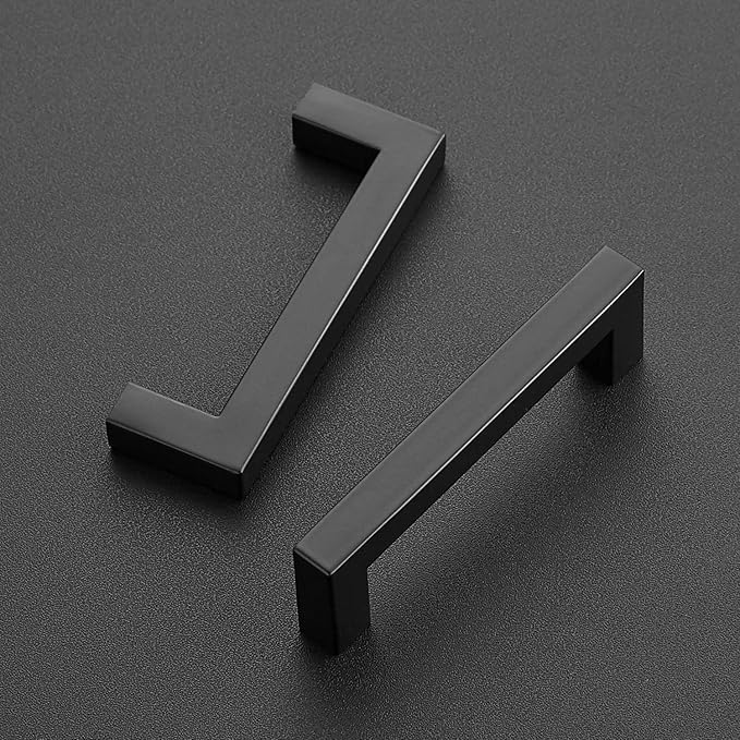 Ravinte 32 Pack 3-3/4 Inch Kitchen Square Cabinet Handles Matte Black Pulls Black Drawer Pulls Kitchen Cabinet Hardware Handles