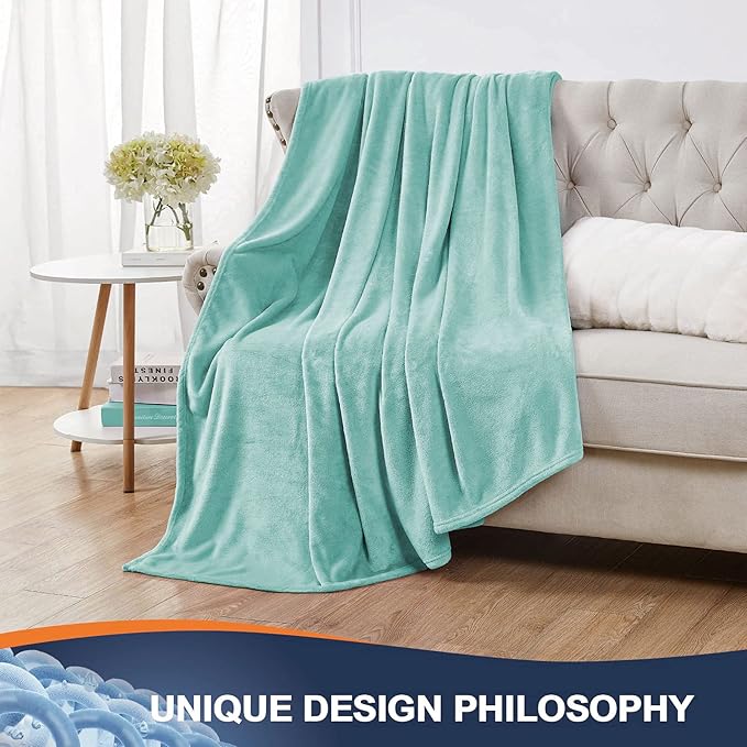 Walensee Fleece Blanket Plush Throw Fuzzy Lightweight (Twin Size 60x80 Light Blue) Super Soft Microfiber Flannel Blankets for Couch, Bed, Sofa Ultra Luxurious Warm and Cozy for All Seasons