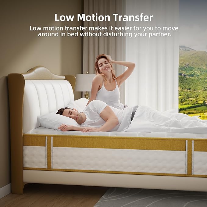 Cooling Gel King Size Mattress 14 Inch Memory Foam Hybrid for Back Pain & Pressure Relief, King Mattress in A Box with Pocket Springs, Medium Firm Feeling with CertiPUR-US Certified