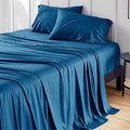 Bedsure Cooling Sheets Twin, Rayon Derived from Bamboo, Breathable & Soft Twin Sheets Set, Deep Pocket Up to 16 Inches, Hotel Luxury Silky Bedding for Hot Sleepers, Peacock Blue