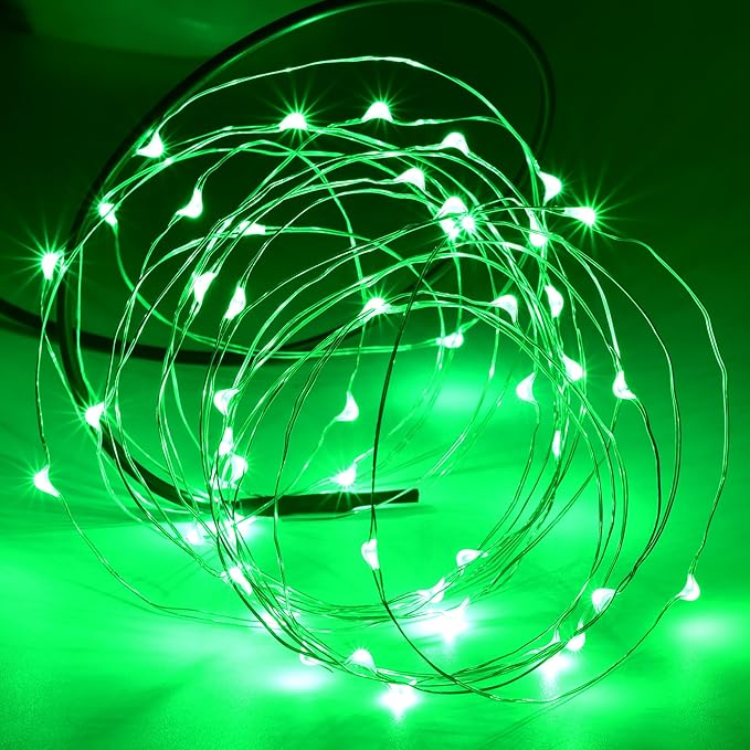 Karlling USB Plug in LED Fairy Lights,2 Packs of 50 LED Bulbs 16 Ft Silver Wire Waterproof Starry String Lights for Bedroom Patio Garden Party Wedding Commercial Lighting (Green)