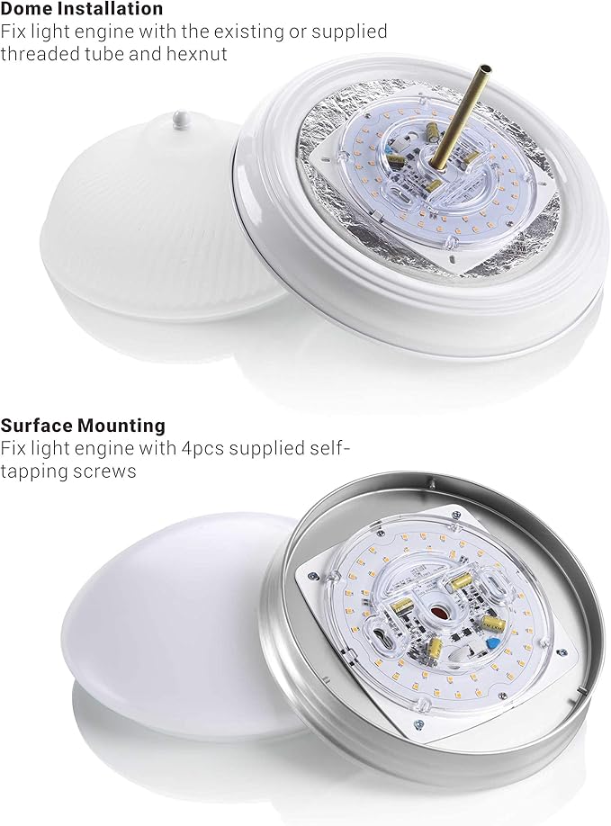 7" LED Light Engine - 8.39" Overall, 28W 2450LM, 5000K Daylight, Dimmable Retrofit Kit for Ceiling Lights, Ceiling Fans, Pendants, Lanterns, Garden Fixtures, UL Certified