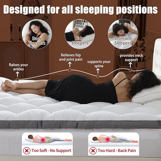 WhatsBedding 4 Inch Memory Foam Mattress Topper King Size for Pressure Relief, Extra Soft and Breathable Pillow Top Mattress Topper with 3D air mesh, Fluffy Shredded Memory Foam Filled，80 * 78 * 4in