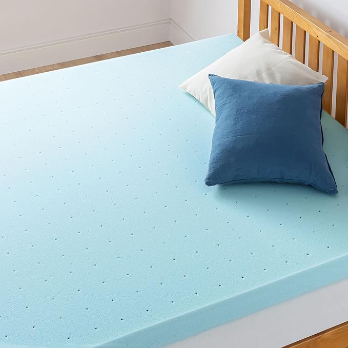 Best Price Mattress 4 Inch Ventilated Memory Foam Mattress Topper, Cooling Gel Infusion, CertiPUR-US Certified, Dorm Essentials, Twin XL