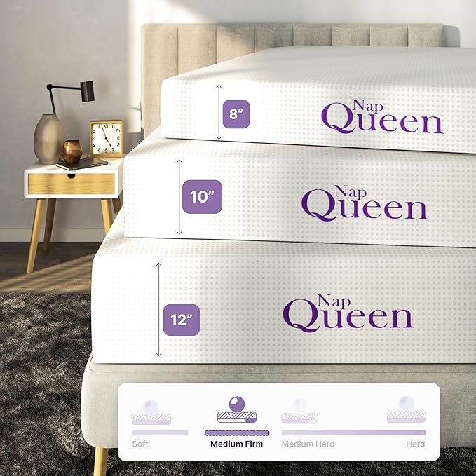 NapQueen Twin Mattress, 14 Inch Charcoal Memory Foam Mattress, Twin Bed Mattress in a Box, CertiPUR-US Certified, Medium Firm, Breathable Soft Fabric Cover