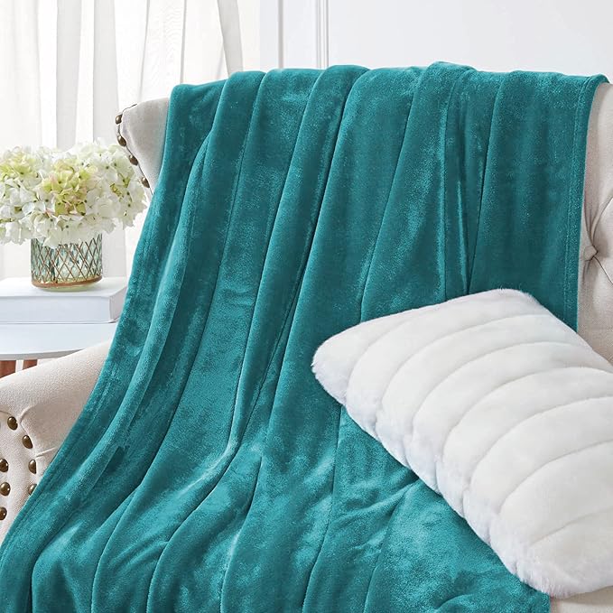 Walensee Fleece Blanket Plush Throw Fuzzy Lightweight (King Size 108x90 Teal) Super Soft Microfiber Flannel Blankets for Couch, Bed, Sofa Ultra Luxurious Warm and Cozy for All Seasons