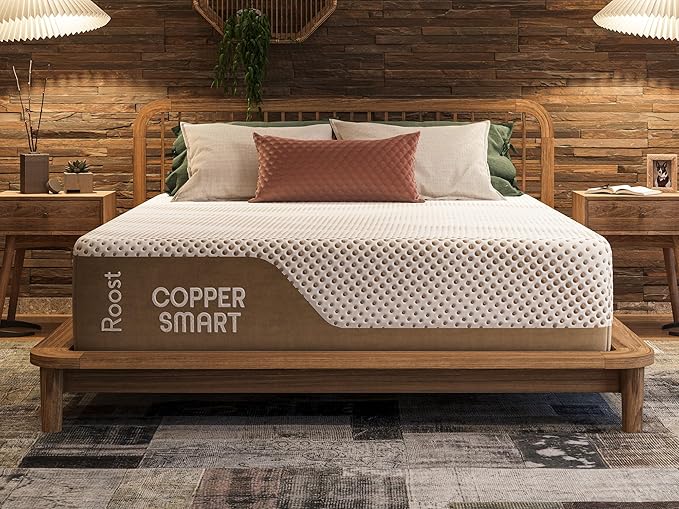 ROOST SLEEP 14-Inch Full Mattress with Medium Firm Support, CertiPUR-US Certified, Copper Smart Thermic Cooling Gel Memory Foam for Hot Sleepers, Made in USA