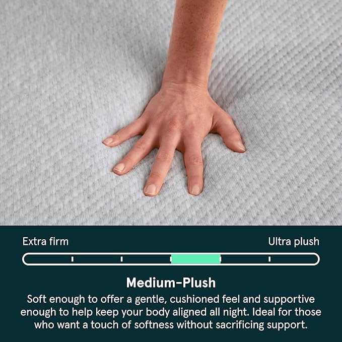 Tuft & Needle Kin Medium Plush 10" Twin XL Hybrid Mattress, Cooling, Pressure Relief, and Individually-Wrapped Coils, 100 Night Trial, Fiberglass-Free, CertiPUR-US, 10-Year Limited Warranty