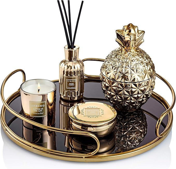 SPRING Fragrance Reed Diffuser Set | Fragrance Made in France | Home Décor | Scented Aromatic Oil | Room Air Freshener White Flower | 3.4 oz (100ml) | Lily, Jasmine, Lily of The Valley and Tuberose