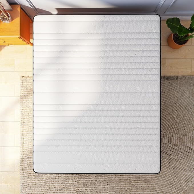 Swbvs California King Mattress 12 Inch Hybrid – Memory Foam & Pocket Springs Bed in a Box, Medium Firm, Cooling Comfort & Pressure Relief, 120-Night Trial
