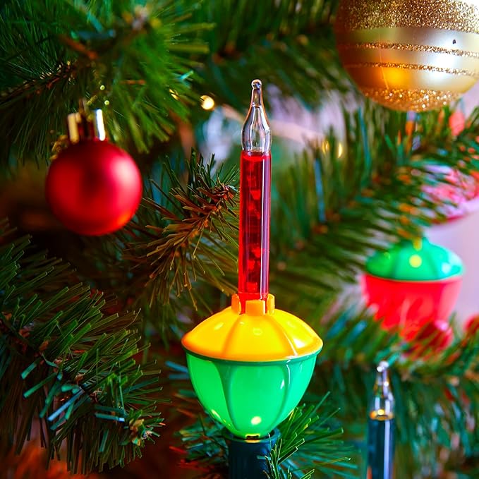 Brightown Bubble String Lights - 6.5ft 9 Counts Christmas Light Bulb, Traditional Multicolor Bubble Lights for Christmas Tree Holiday Celebrations Lighting, 7 Colors