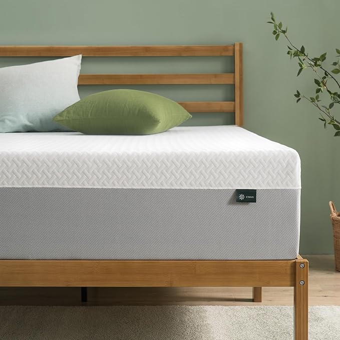 ZINUS 12 Inch Green Tea Essential Memory Foam Mattress [New Version], King, Fiberglass Free, Medium Feel, Breathable Airflow Memory Foam, Certified Safe Foams & Fabric, Mattress in A Box