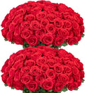 Ouddy Decor 50 Pcs Artificial Red Roses Bulk Realistic Fake Silk Flowers with Long Stems for Wedding Bridal Bouquet DIY Table Centerpieces Arrangement Valentines Home Decor