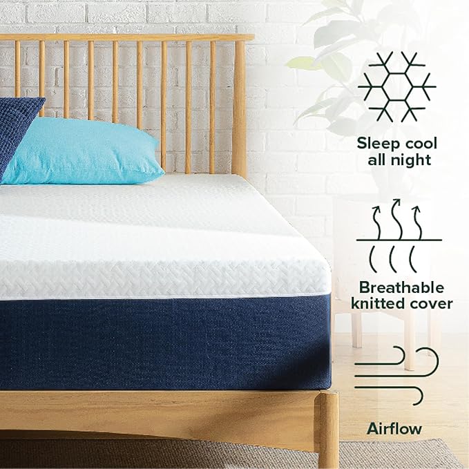 ZINUS 10 Inch Full Cooling Comfort Hybrid Mattress [New Version], Fiberglass Free, Medium Firm Feel, Motion Isolation, Certified Safe Foams & Fabric
