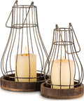 Romadedi Lantern Farmhouse Home Decor - Rustic Candle Holders Decorative Lanterns for Candle Living Room Kitchen Dining Coffee Table Fireplace Mantle Outdoor