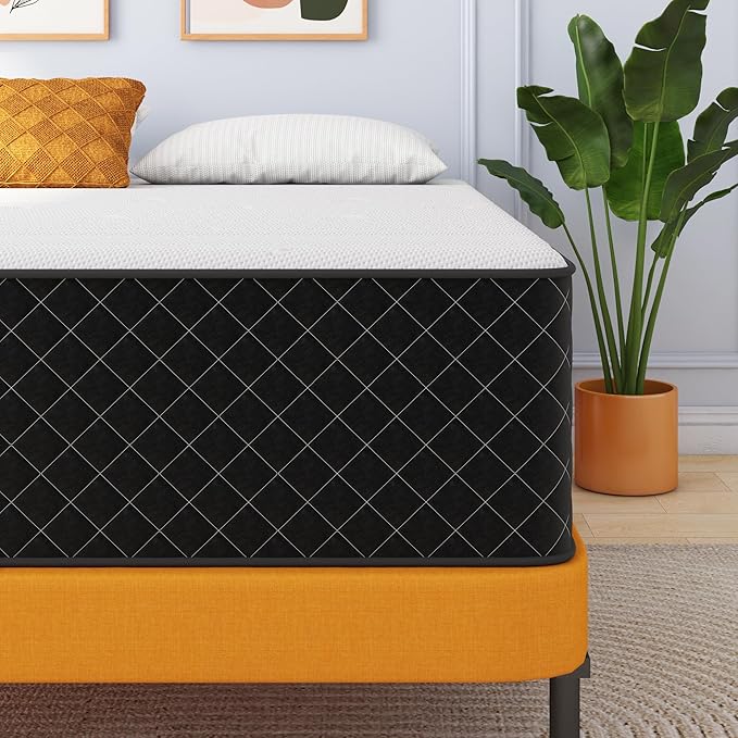 Swbvs 14 Inch King Hybrid Mattress – Firm Memory Foam & Pocket Spring Bed in a Box, Cooling Gel, CertiPUR-US Certified