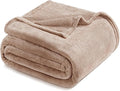 Exclusivo Mezcla Fleece Blanket Twin Size for Bed, Super Soft and Warm, All Season Use, Cozy, Plush, Lightweight, 90x66 Inches, Camel