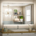 Keonjinn Bathroom Mirror with Lights 40 x 28 Inch, LED Mirror with Backlit, Anti Fog Lighted Mirror with Stepless Dimmable, UL Listed LED Driver, Waterproof, CRI90+, HD Tempered Glass