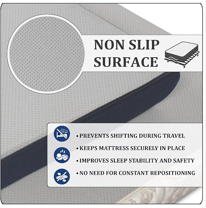 Foamma 3” x 48” x 80” Water Resistant Gel Memory Foam RV Bunk Mattress, Firm High Density Foam Base, Comfortable and Durable Polyester Cover, Truck, Camper, Travel Trailer, Made in USA