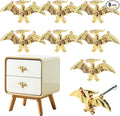 8 Pack Metal Dinosaur Knobs for Kids Furniture - Flying Dino Gold Finish Drawer Pulls & Cabinet Handles, Scratch-Resistant (Pterodactyl)