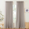 RYB HOME Linen Textured Curtains Semi Sheer Window Curtains Light Filtering Ariy Privacy Sheers for Bedroom Living Room Bathroom Patio Door, Birch Brown, 52 inch Wide x 84 inch Long, 2 Panels
