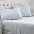 Mellanni Full Sheets Set - 4 PC Iconic Collection Bedding - Hotel Luxury, Extra Soft, Cooling Bed Sheets - Wrinkle, Fade, Stain Resistant (Full, Laced Sky Blue)