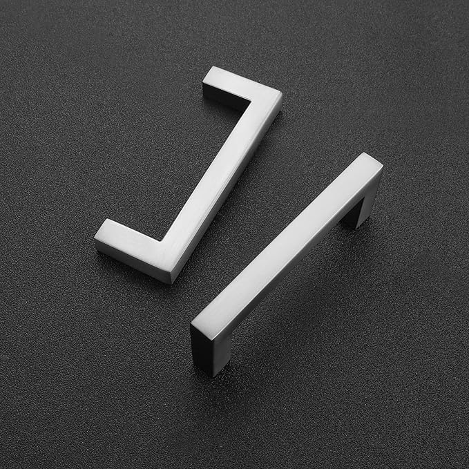 Ravinte 20 Pack Solid 3 Inch Center to Center Slim Square Bar Drawer Handles Kitchen Cabinet Handles Brushed Nickel Drawer Pulls Kitchen Cabinet Hardware Kitchen Handles Cabinet Pulls