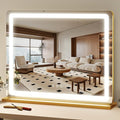 FENNIO 23" x 18" Vanity Mirror with Lights，LED Makeup Mirror，Hollywood Mirror with 3 Color Modes & Adjustable Brightness，Vanity Mirror Gold