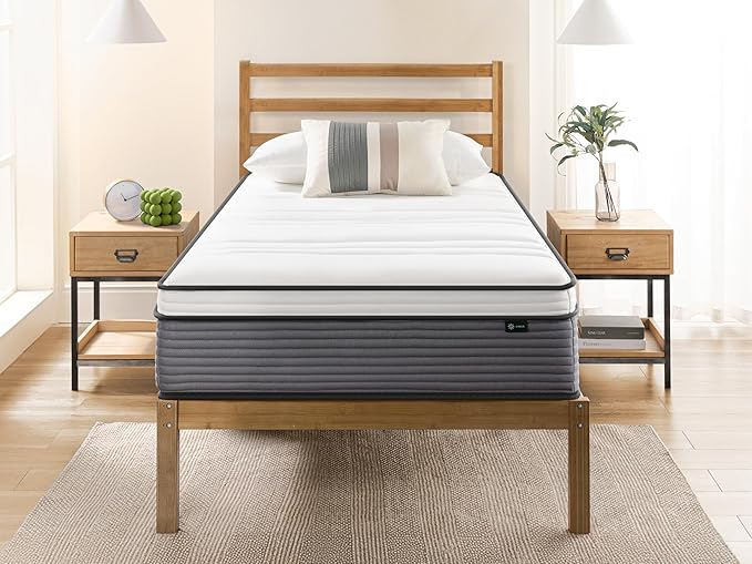 ZINUS 12 Inch True Support Hybrid Mattress [New Version], Twin, Fiberglass Free, Medium Feel, Motion Isolation, Certified Safe Foams & Fabric, Mattress in A Box