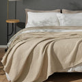 PHF 100% Cotton Waffle Weave Blanket Twin Size for Bed,Snag Proof Lightweight Breathable Throw for Couch,Great for Layering in Cold Weather,Machine Washable,Home Decor Gift-Khaki/Simply Taupe