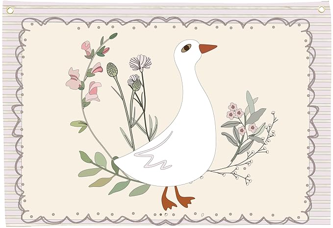 Silly Goose Nursery Rectangular Canvas Banner-Boho Flag Wall Sign Decor for Girls Toddler Kids, Baby Room Above Crib Bedroom Playroom Reading Room Decor-Baby Shower Birthday Christmas Gift