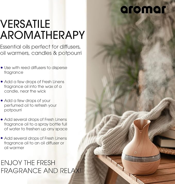 AROMAR Premium Fragrance Oil, Long-Lasting, Reinvigorating Uplifting Aroma for Aromatherapy, & Household Uses. Assorted Scents 8oz