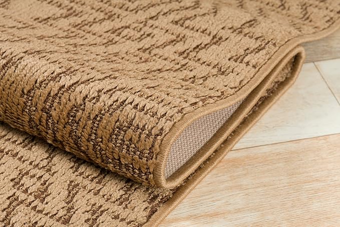 Custom Length Cut to Size Tribal Ethnic Southwestern Inspired Hallway Runner Rug, Non Slip Rubber Backed, 31 inch Wide X Customized Length, Inca Tan, 31 inch X 4 feet, Doormat Size
