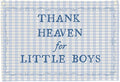Christian Bible Verse Scripture Rectangular Banner Flag Wall Sign Decor Gift for Baby Boy-Nursery Baby Room Bedroom Decor-Baby,Shower Birthday Christmas Gift-Thank Heaven for Little Boys