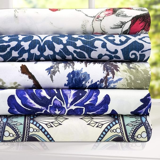 Sweet Home Collection Bed Linen Set - Full Size Sheet Sets, 1800 Supreme Collection, Extra Soft, Deep Pocket, Elastic Corner Straps, 4 Pieces, Oasis