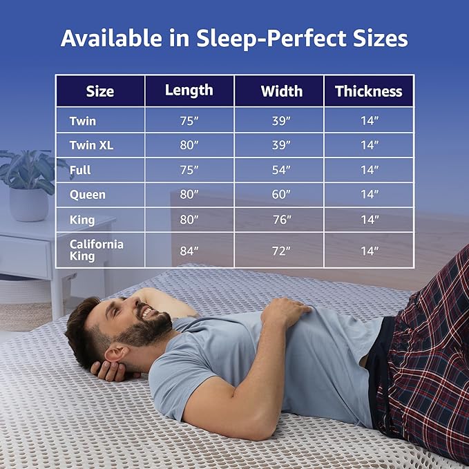 ROOST SLEEP 14-Inch Full Mattress with Medium Firm Support, CertiPUR-US Certified, Copper Smart Thermic Cooling Gel Memory Foam for Hot Sleepers, Made in USA