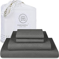 Threadmill California-King Sheets - 800 Thread Count, Jacquard Celine Dark Grey, 100% Pure Cotton 4 Piece Striped Bed Set, Extra Long Staple Cotton, Luxury Damask Sheets with Elasticized Deep Pocket