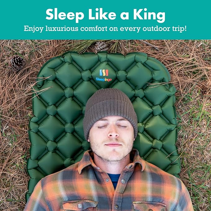 Ultralight Sleeping Mat - Inflatable & Compact Camping Air Mattress for Backpacking, Hiking- New
