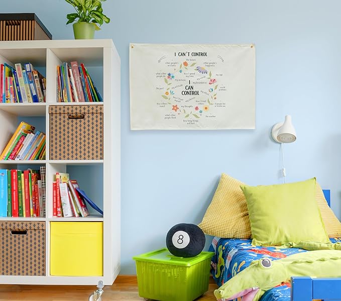 Mental Health Inspirational Rectangular Banner Flag Wall Sign Decor Gift for Boy Girl Kid Teen Classroom Therapy Office Homeschool Reading Room-I can't control the Future-Birthday Christmas Gift
