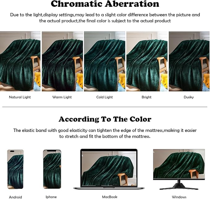 NEWCOSPLAY Super Soft Twin Blanket Forest Green Premium Silky Flannel Fleece Leaves Pattern Lightweight Bed Blanket All Season Use (Forest Green, Twin(60"x80"))