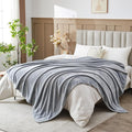 NEWCOSPLAY Super Soft King Blanket Grey Premium Silky Flannel Fleece Leaves Pattern Lightweight Bed Blanket All Season Use (Grey, King(90"x110"))
