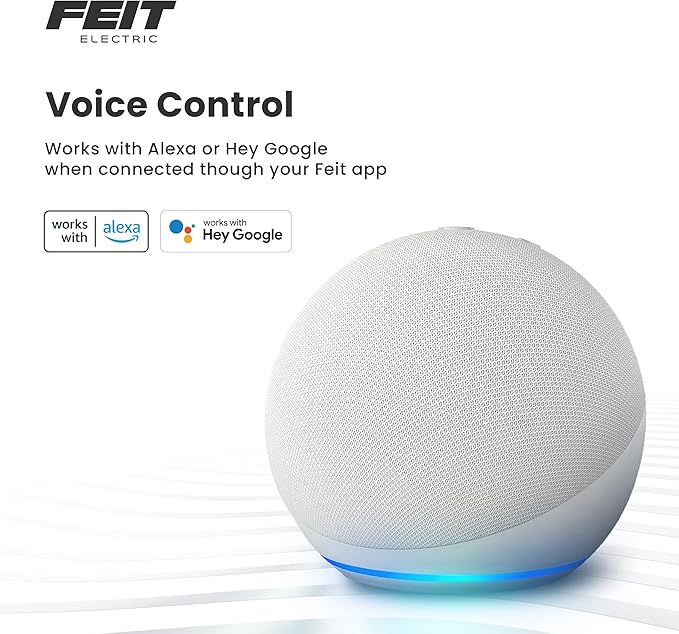 Feit Electric OM60/RGBW/CA/AG Smart WiFi Color Changing and Dimmable, Alexa or Google Assistant, No Hub Required A19 LED Light Bulb, 60W
